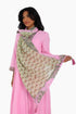 Scarf in printed cotton gauze, trimmed in cotton voile
